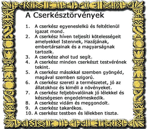 cserksztrvnyek|Cserkésztörvények